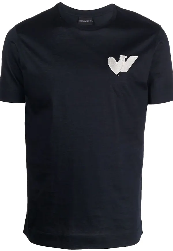 Emporio Armani t-shirt med logotypmärke - Blå