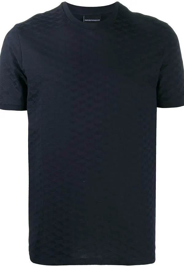 Emporio Armani t-shirt med präglad logotyp - Blå
