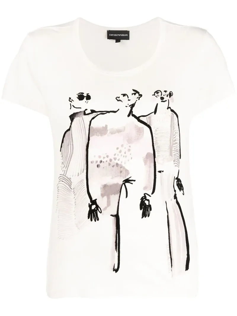 Emporio Armani t-shirt med tryck - Neutral