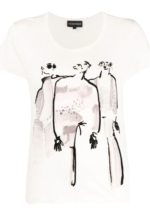 Emporio Armani t-shirt med tryck - Neutral
