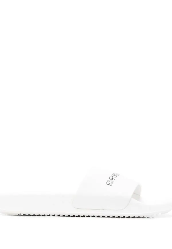Emporio Armani tofflor med logotyp - Vit
