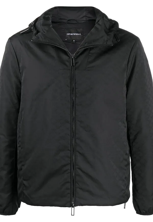 Emporio Armani tunn huvjacka - Svart
