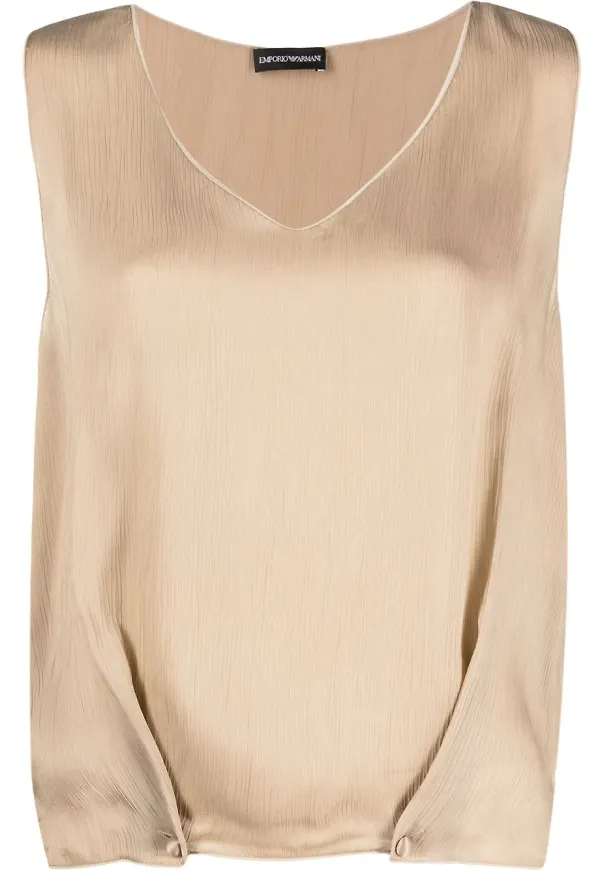 Emporio Armani v-ringad topp - Neutral