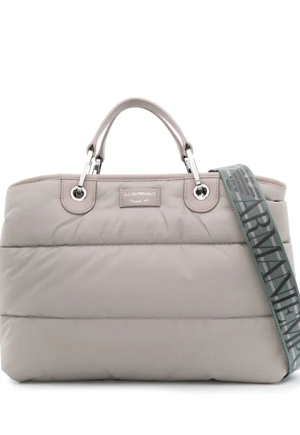 Emporio Armani vadderad totebag - Grå