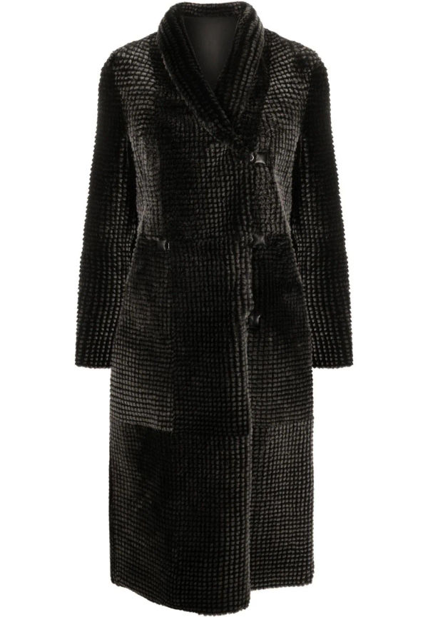 Emporio Armani vändbar dubbelknäppt kappa - Svart