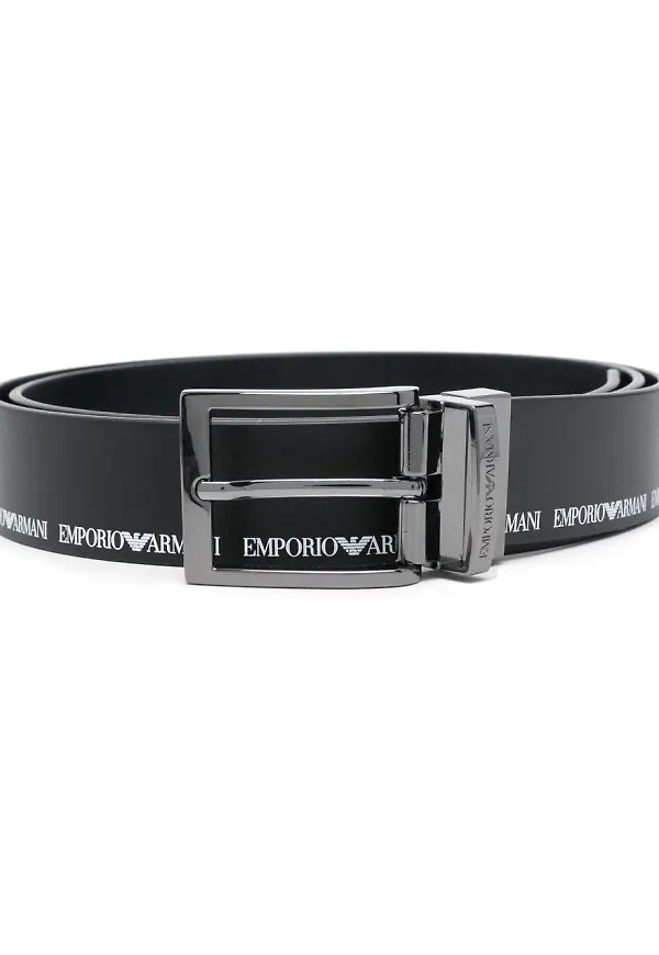 Emporio Armani vändbart läderbälte - Svart