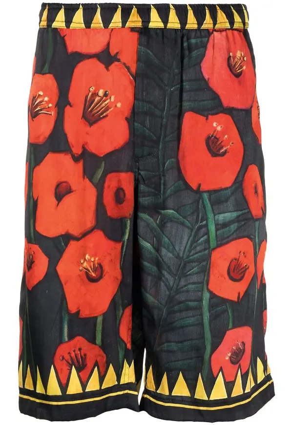 Endless Joy blommiga sidenshorts - Svart