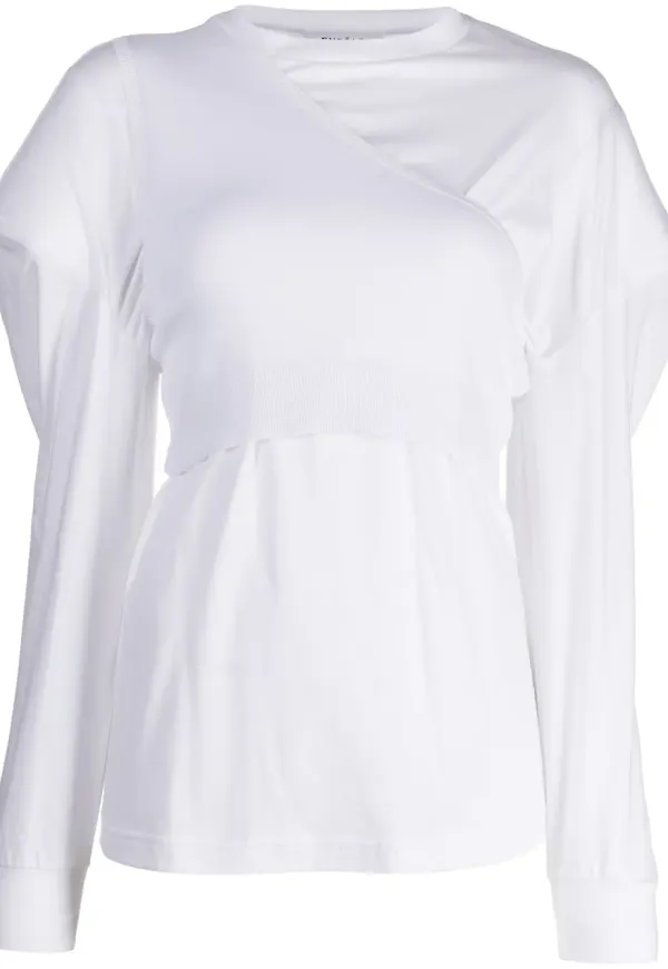 Enföld asymmetrisk blus - Vit