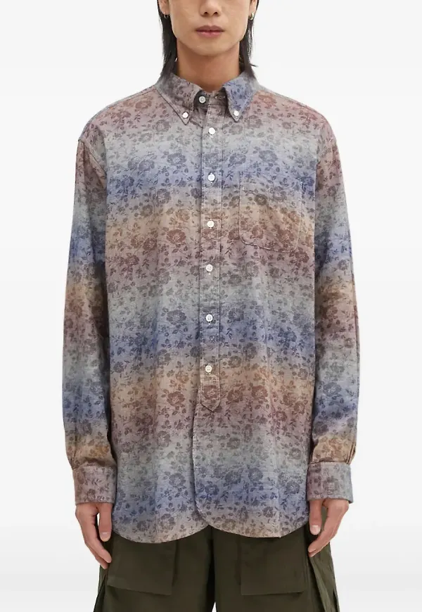 Engineered Garments blommig skjorta - Blå