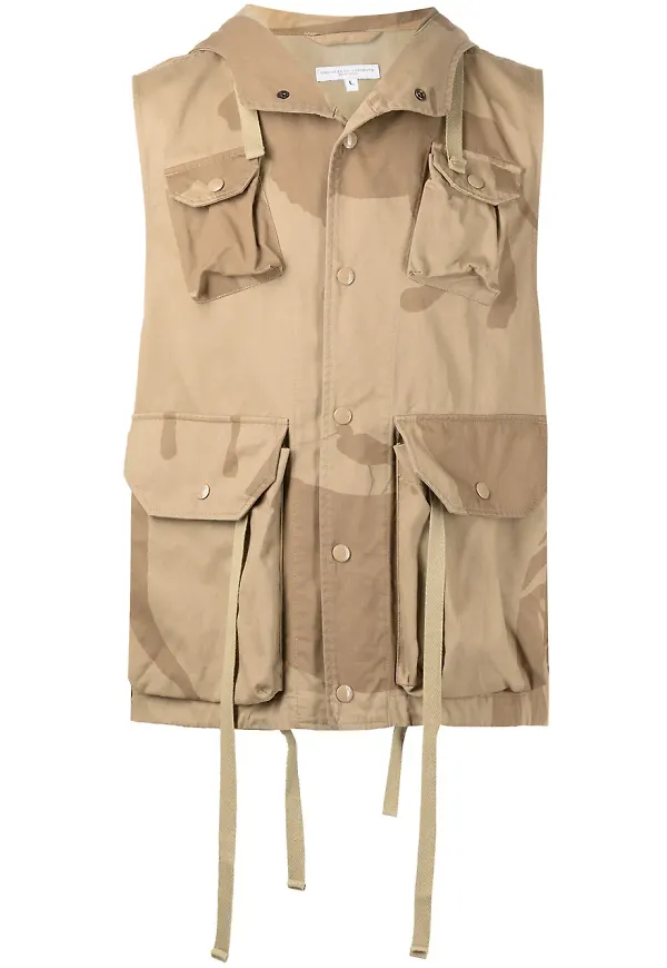 Engineered Garments Field djurmönstrad väst - Brun