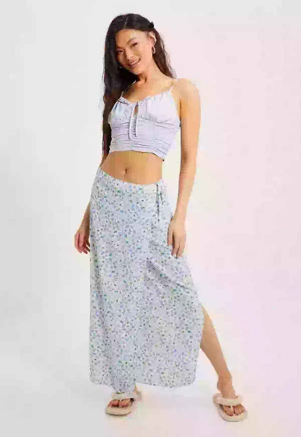 Envii Enmallow Skirt Aop 6696 Midikjolar Blue