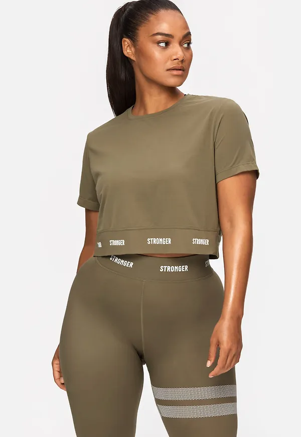 Epic Cropped Tee Burnt Olive