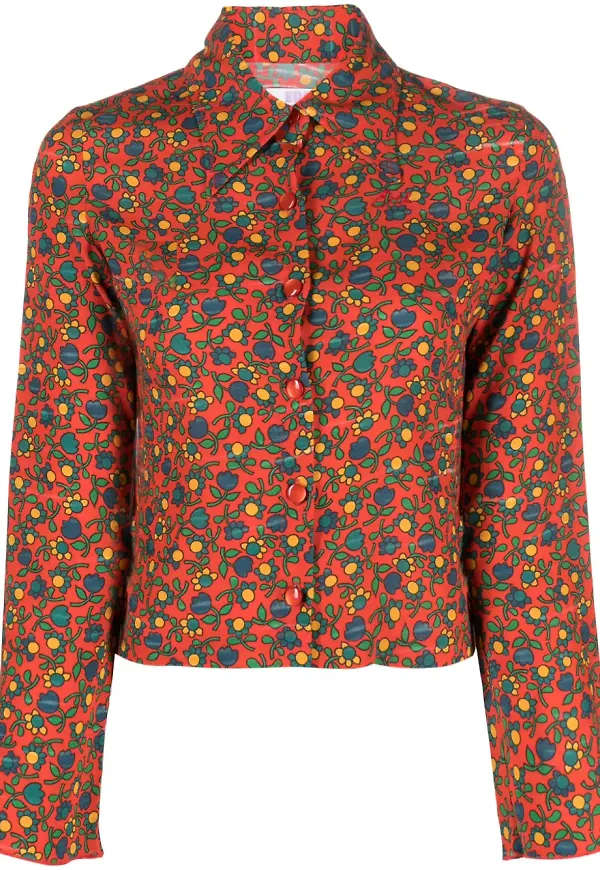 ERL Folksy Flower långärmad - Orange