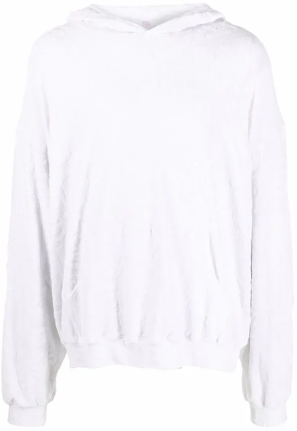 ERL hoodie med präglat monogram - Vit