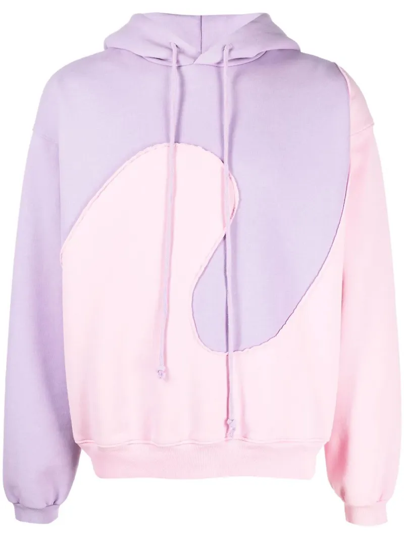 ERL tvåfärgad hoodie med panel - Lila