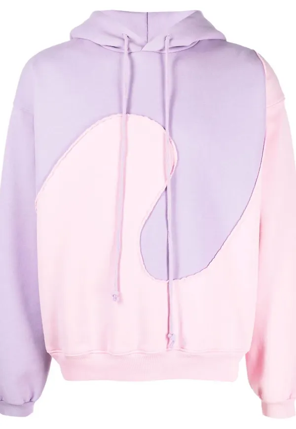 ERL tvåfärgad hoodie med panel - Lila