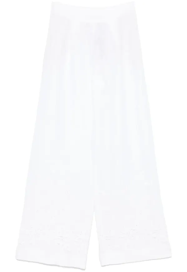 Ermanno Scervino byxor med brodyr - Vit