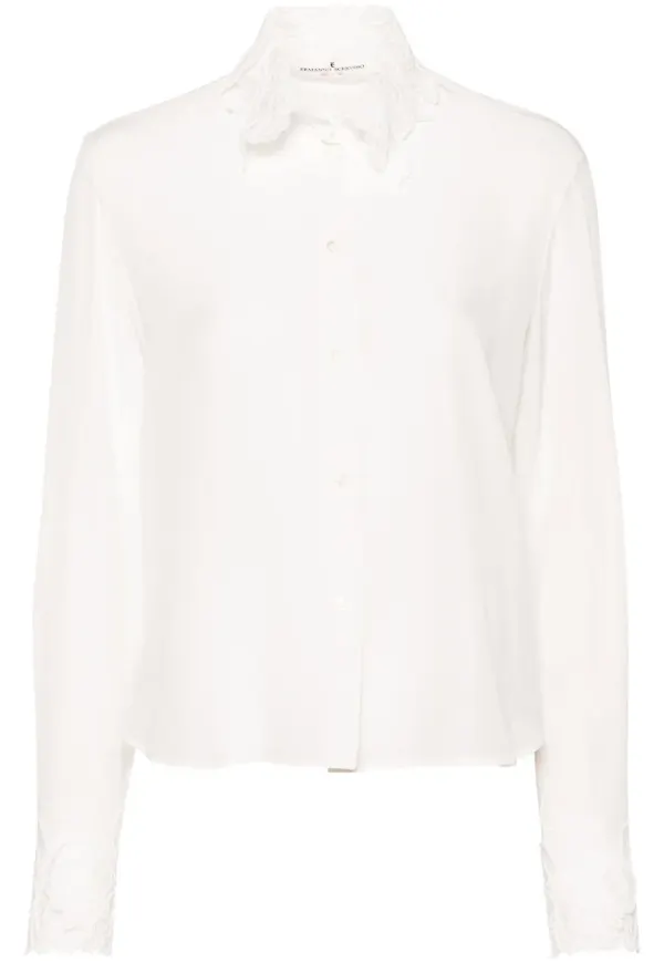 Ermanno Scervino skjorta med spetskrage - Neutral