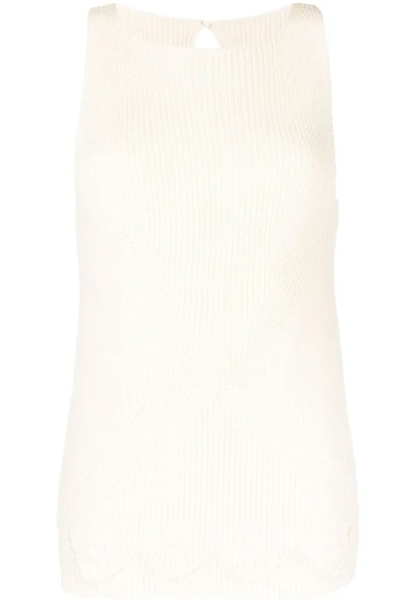 Ermanno Scervino stickat linne - Vit