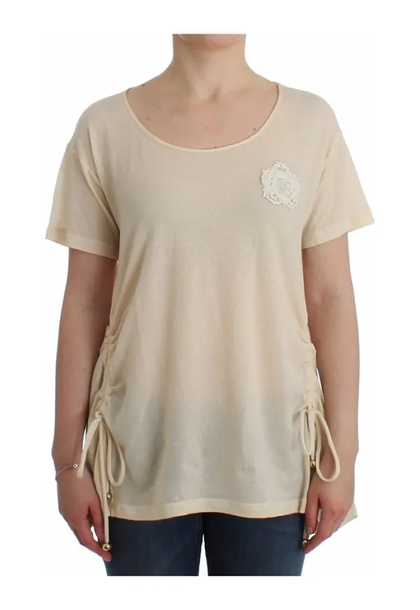 Ermanno Scervino Strandkläder maxi t-shirt toppblus Vit, Dam