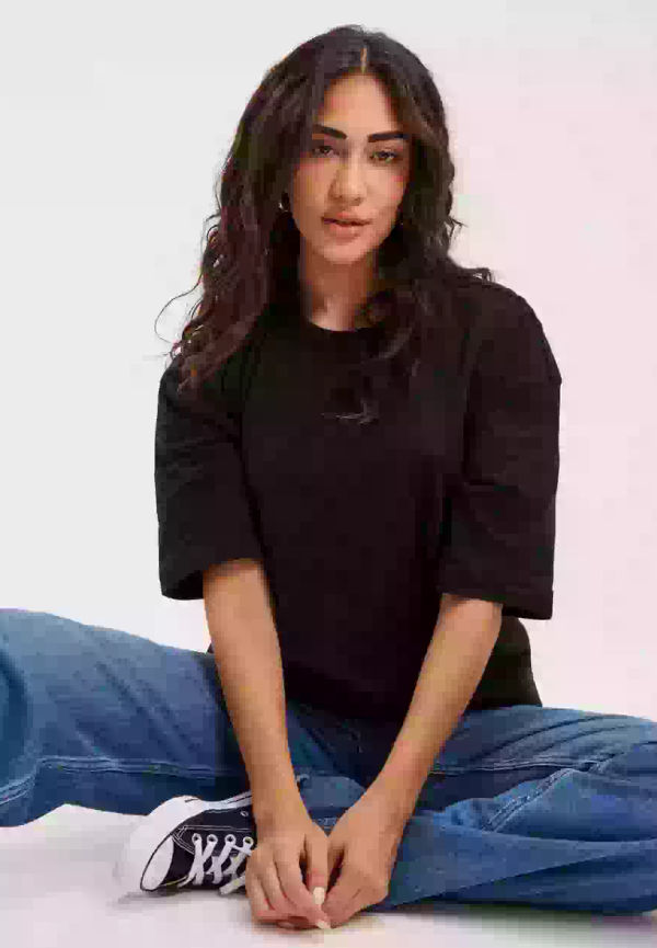 Esmé Studios ESSigne 2/4 Boxy T-shirt - GOTS Oversized t-shirts Black