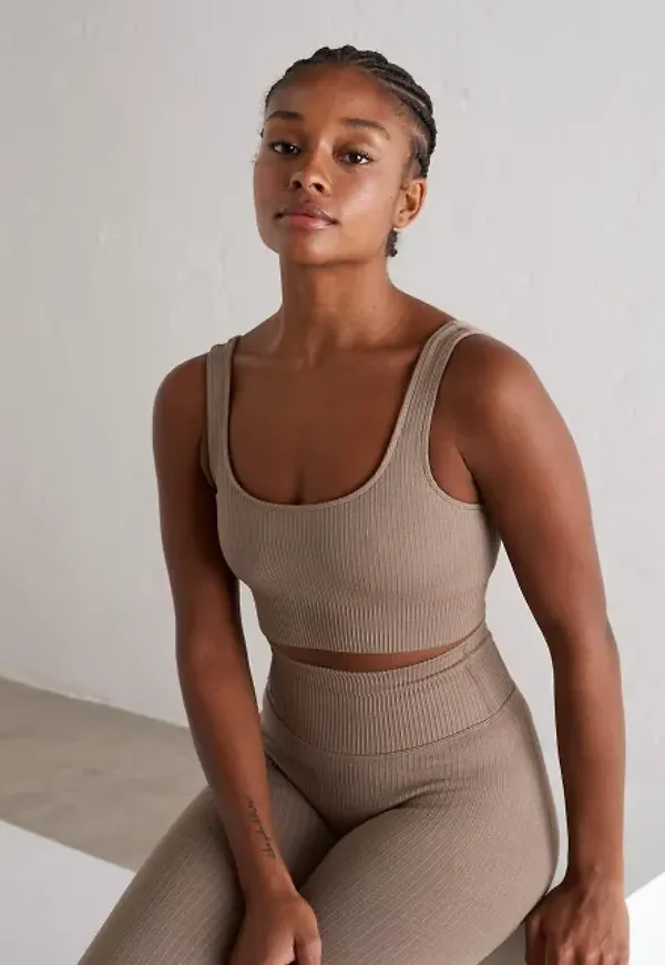 Espresso Ribbed Seamless Bra
