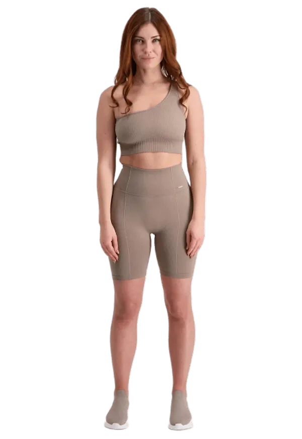 Espresso Ribbed Seamless Single Strap Bra