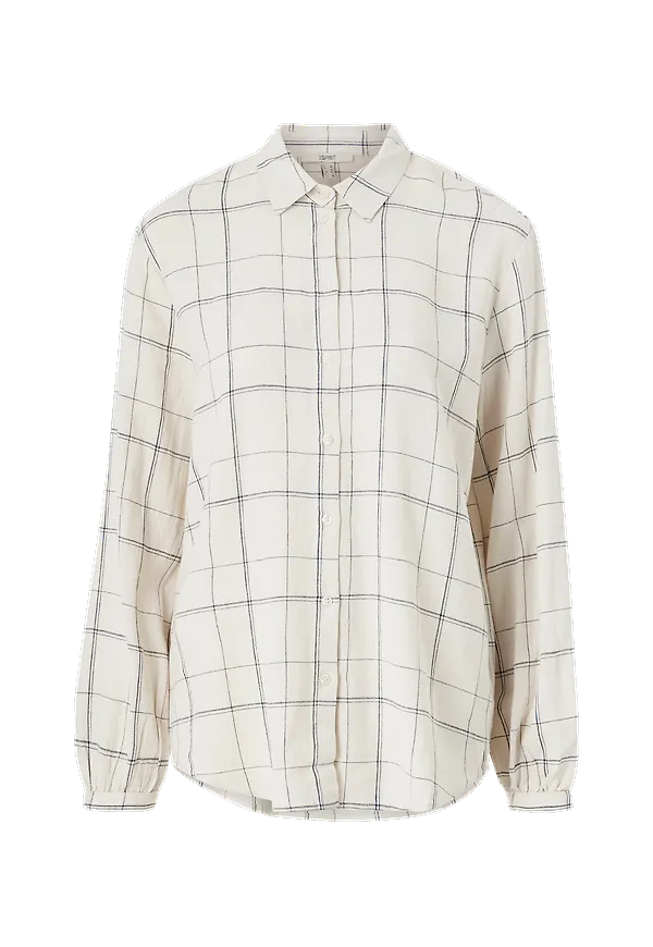 Esprit - Blus Li Check Blouse - Vit