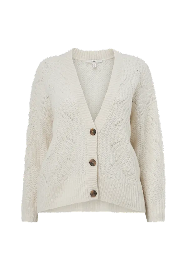 Esprit - Cardigan CS Pointelle - Vit