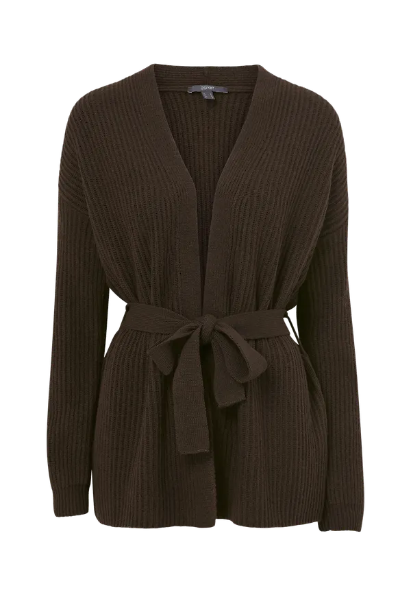 Esprit - Cardigan i ullmix - Brun