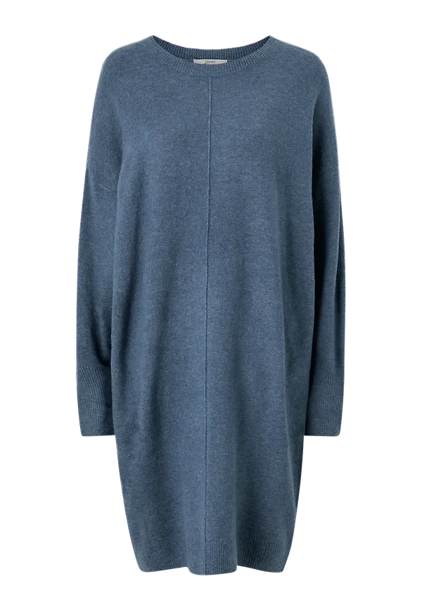 Esprit - Stickad klänning O Shape Dress - Blå