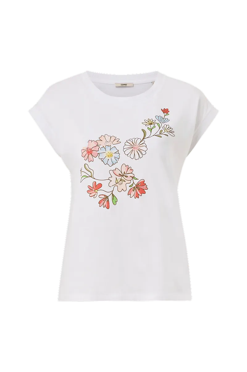 Esprit - Topp T Stitch Detail - Vit - 42