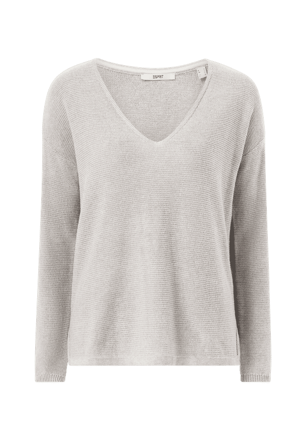 Esprit - Tröja Struct Sweater - Grå - 38