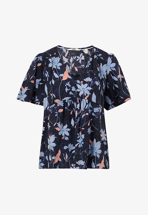 Esprit - Blus AOP VN Blouse - Blå