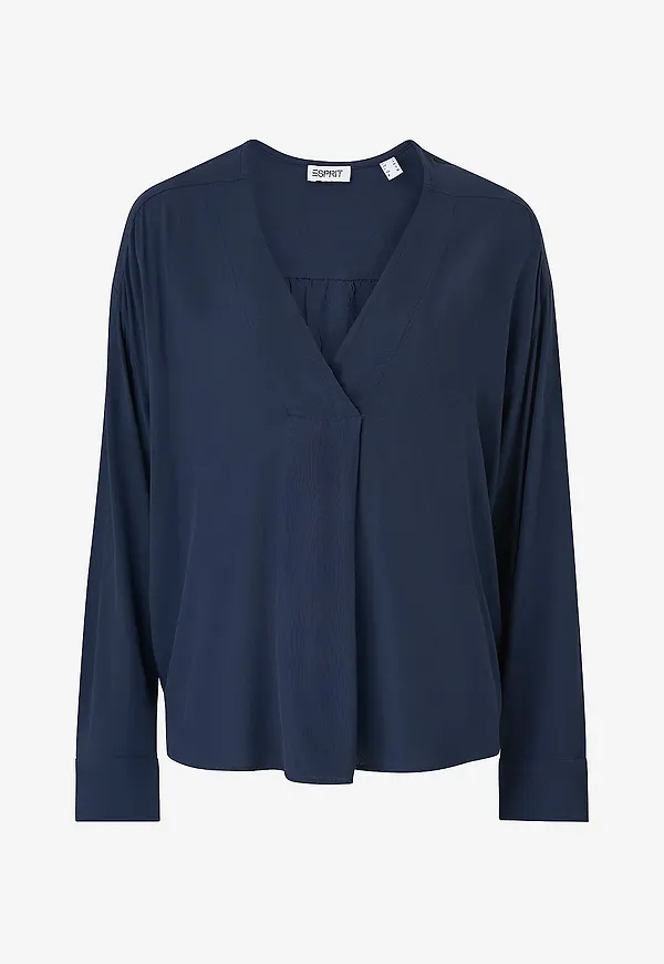 Esprit - Blus Ski V-Neck Blouse - Blå
