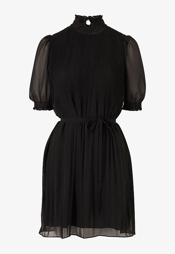 Esprit - Klänning Plissee Dress - Svart