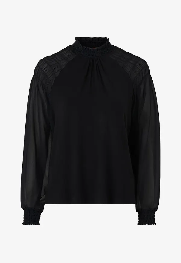 Esprit - Topp Fab Mix Blouse - Svart