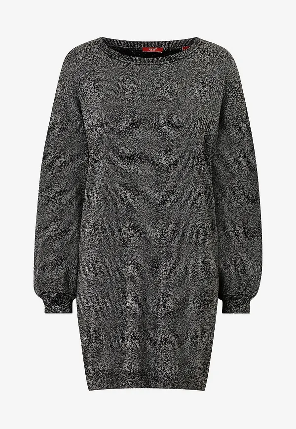 Esprit - Klänning Lurex Rib Dress - Svart