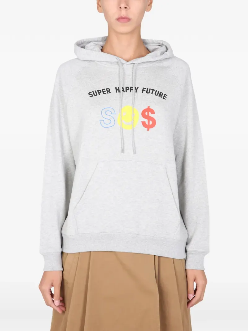 Être Cécile hoodie med grafiskt tryck - Grå