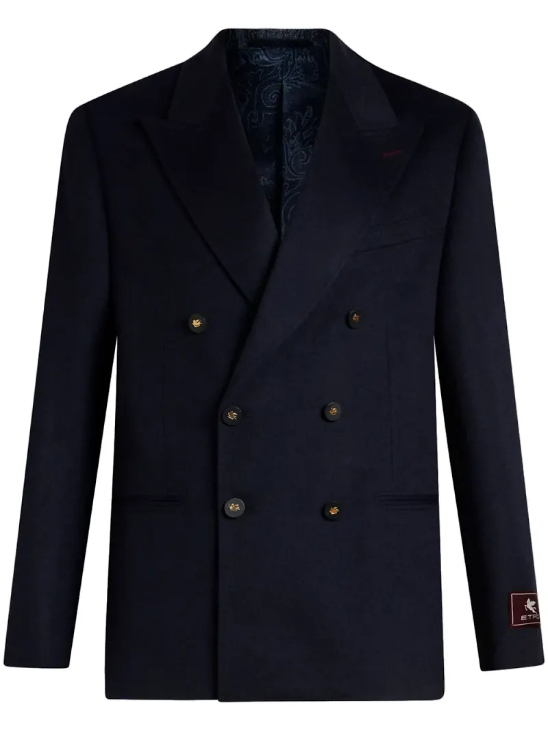 ETRO dubbelknäppt kashmirblazer - Blå