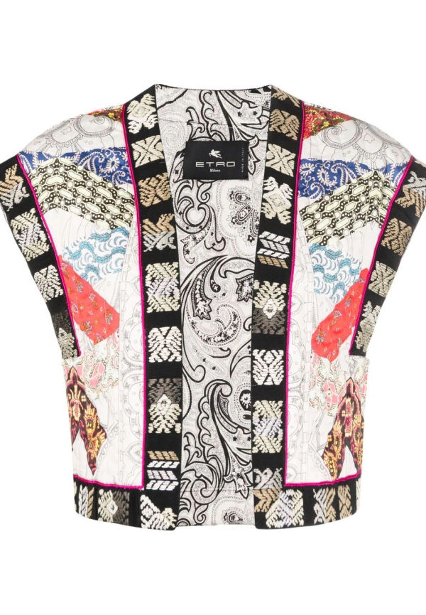 ETRO Love quiltad kort väst - Svart
