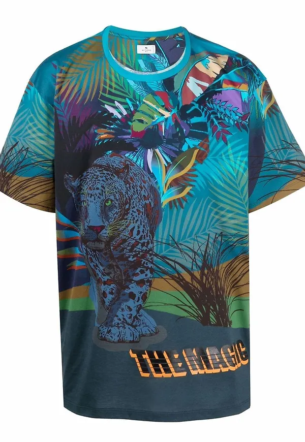 ETRO t-shirt med grafiskt tryck - Blå