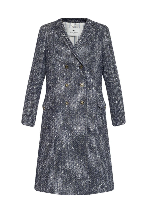 Etro Tweed coat Blå, Dam