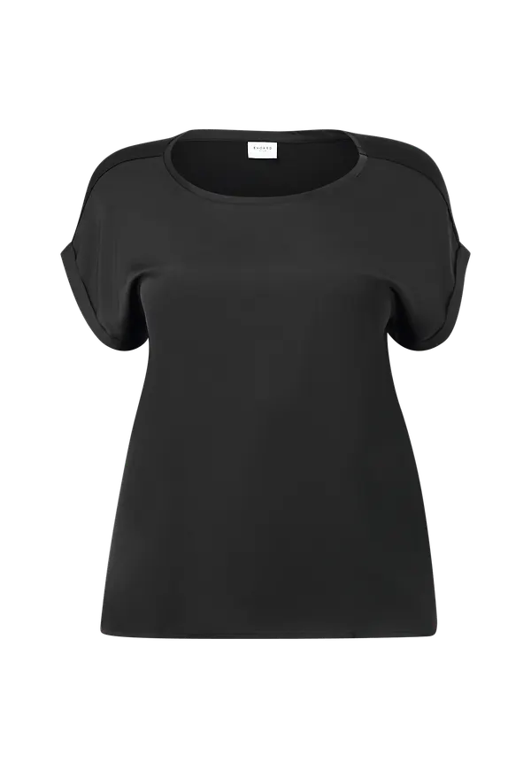 Evoked Vila - Blus viEllette S/S Satin Top - Svart