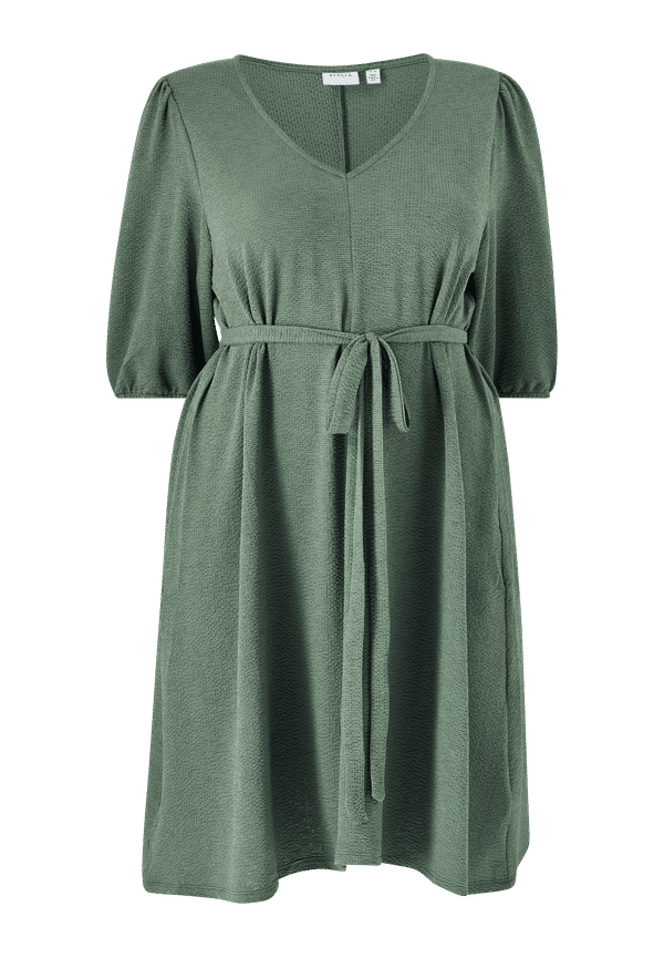 Evoked Vila - Klänning viDianan V-neck 2/4 Dress Curve - Grön