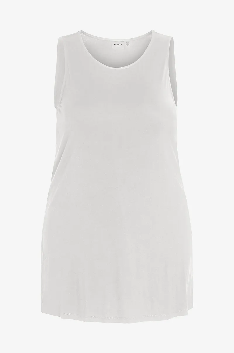 Evoked Vila - Linne viWay U-neck S/L Long Tanktop - Vit