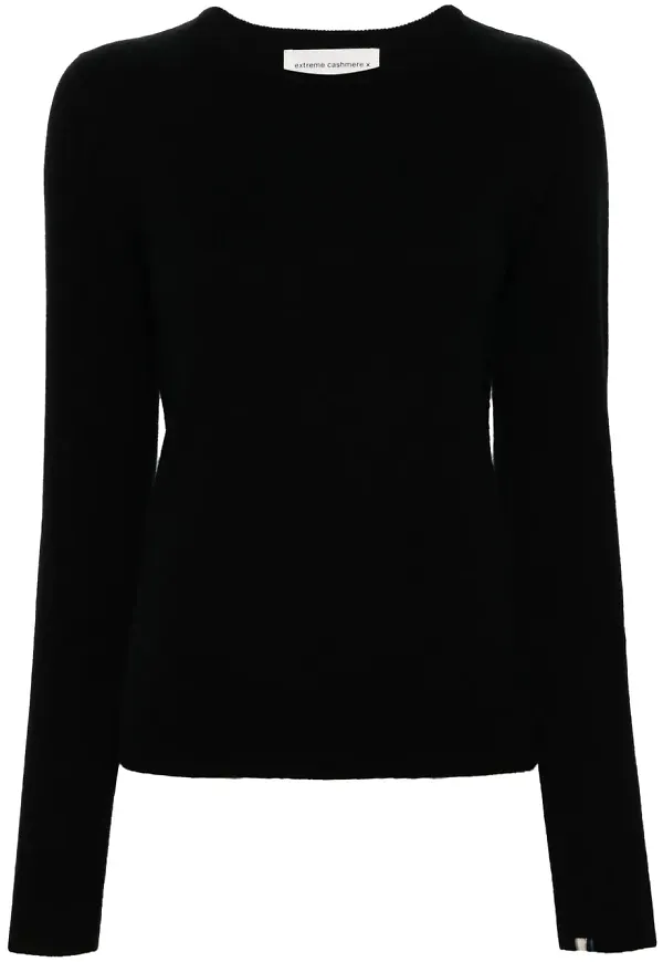 extreme cashmere finstickad tröja - Svart