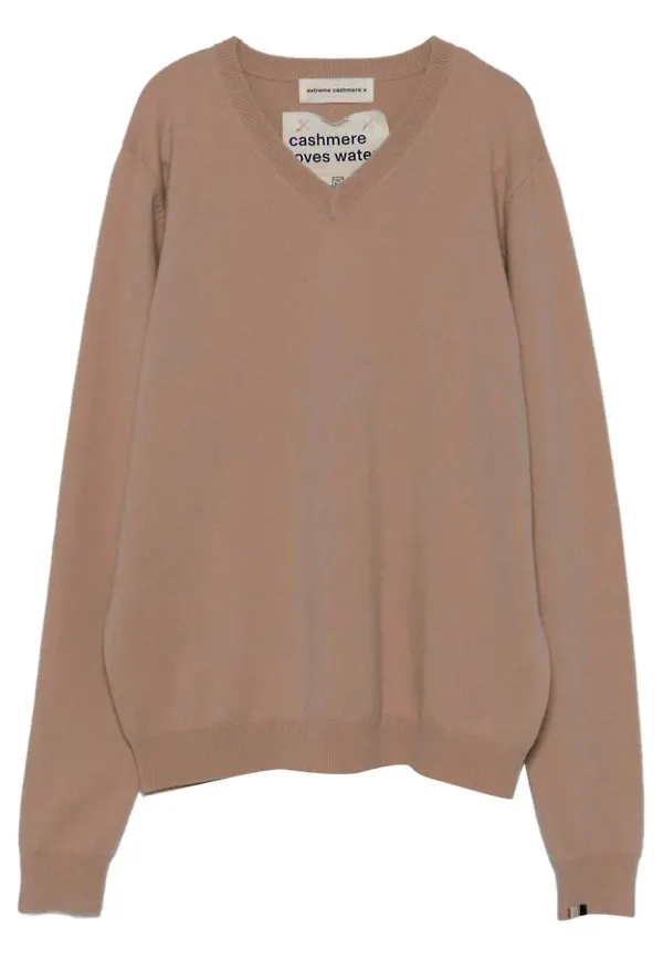 extreme cashmere v-ringad långärmad tröja - Brun