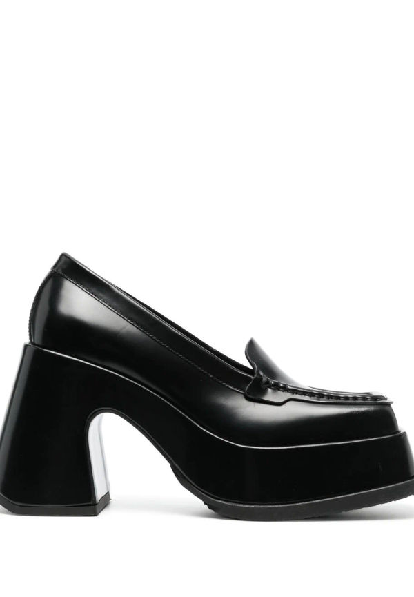 Eytys läderloafers med klack 100 mm - Svart