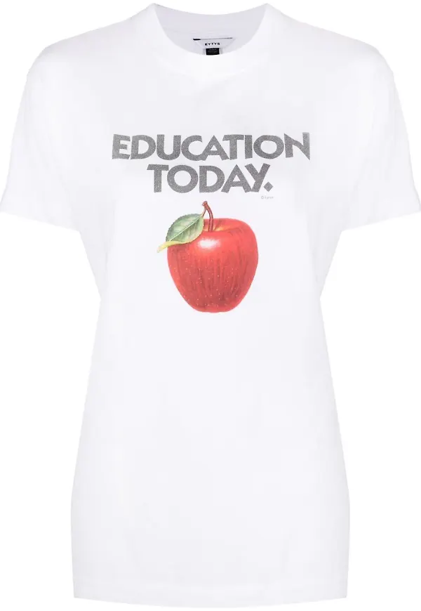 Eytys t-shirt med slogan - Vit